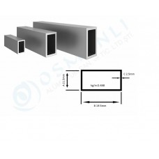 Alüminyum Kutu Profil 21.5mm x  19.5mm Et Kalınlık 2.5mm
